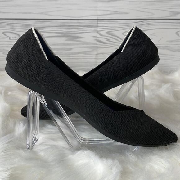 NEW Rothy’s The Point Halo Flats Halo Black White Retired Colorway Casua… - Picture 6 of 9